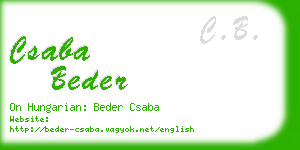 csaba beder business card